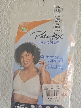 Playtex 18 Hour Sensational Support Wirefree Bra in Beige